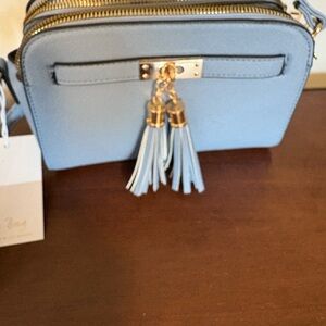 LeBAG LIGHT Blue Tassel Crossbody Bag - Women DESIGNED IN LOS ANGELES